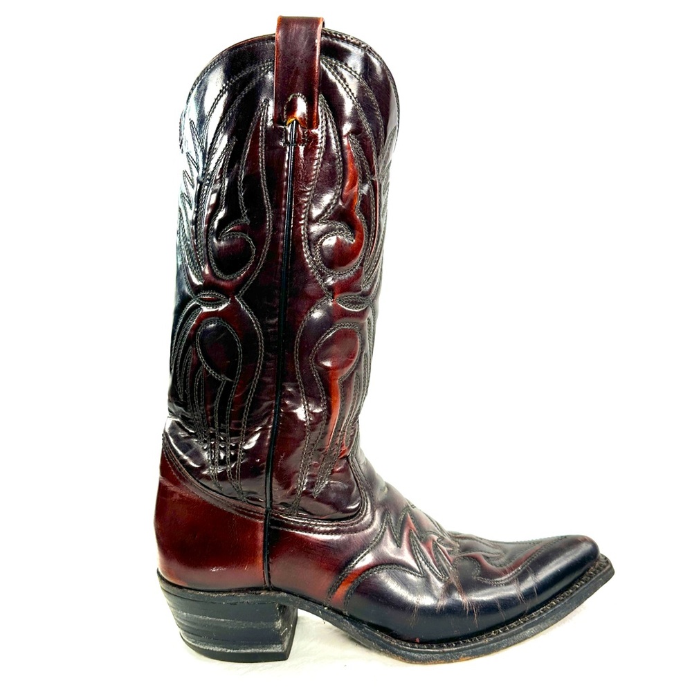 Texas Imperial Boot Co Men Size 8.5 Vintage Brown Leather Western Boot Zipper